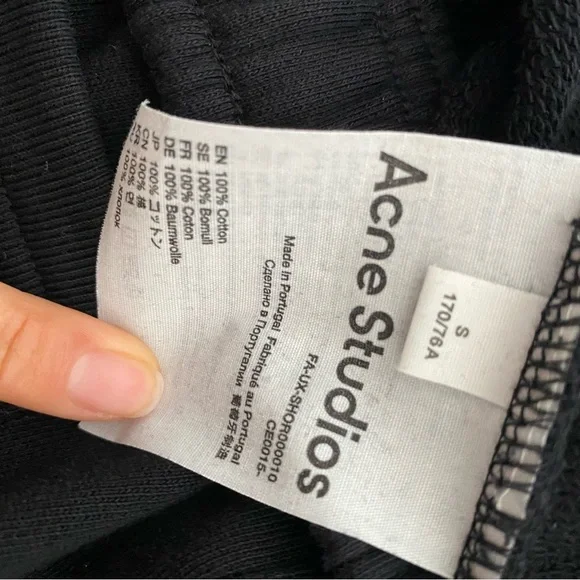 ACNE STUDIOS Cotton jersey shorts - black - Picture 9 of 11